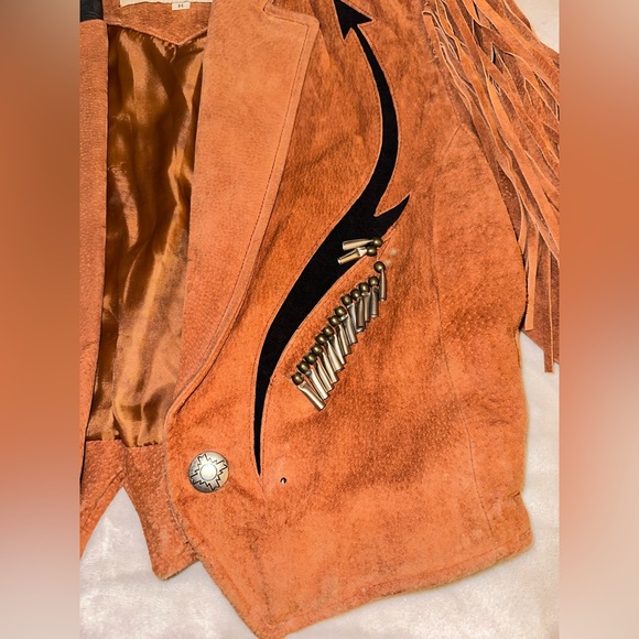 Vintage Brown Suede Fringe Jacket - Picture 3 of 11